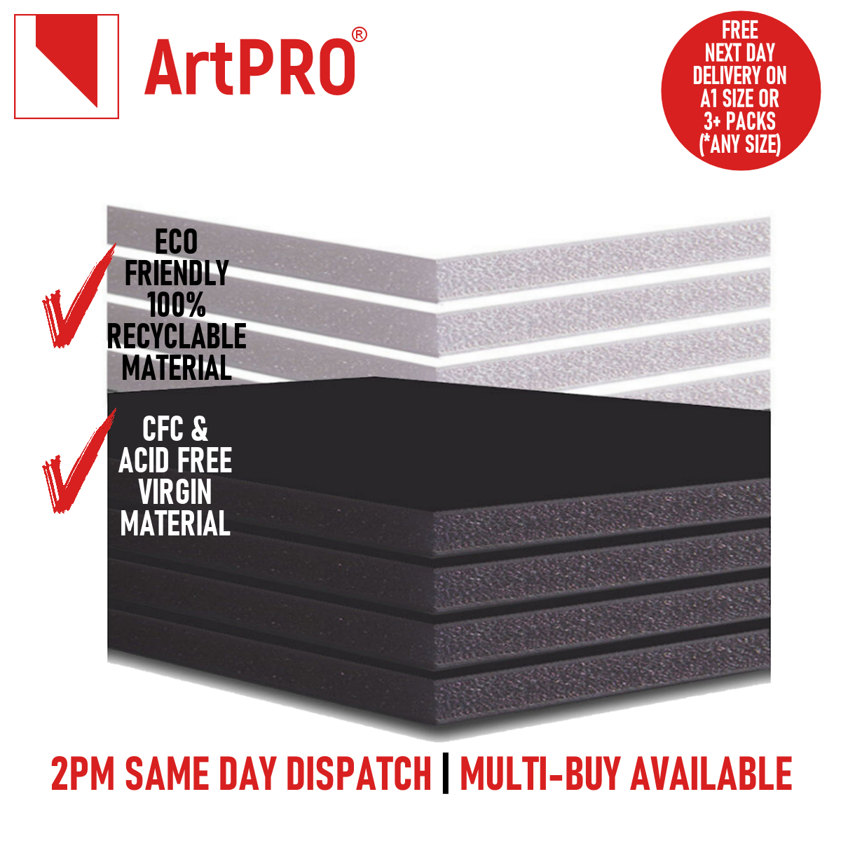 A4 Black Foamboard 5mm 297 x 210mm 20 Sheets